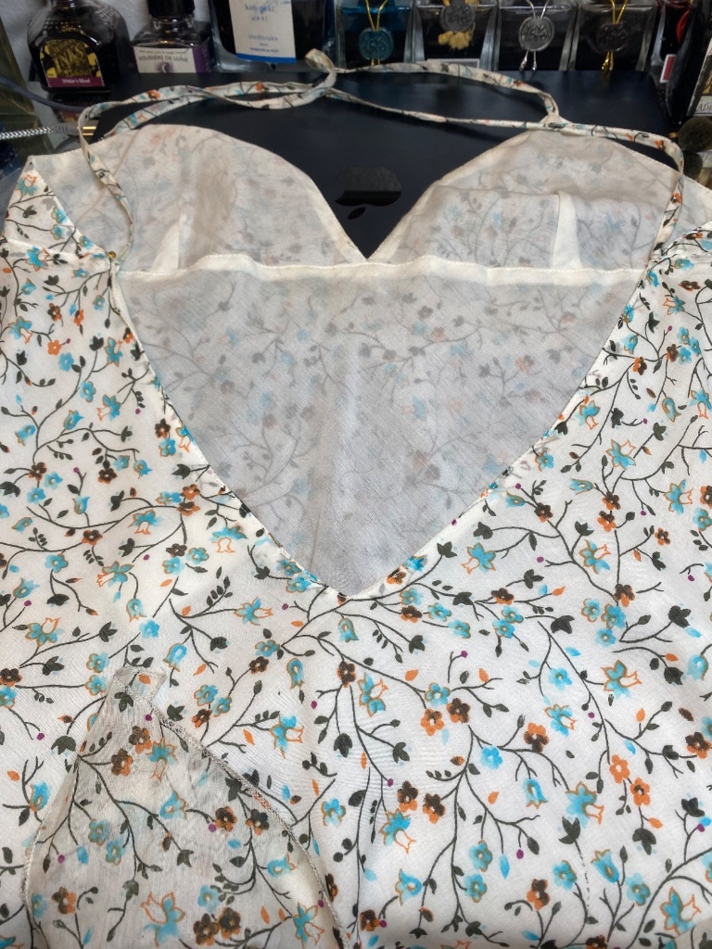 VTG Patrizia Pepe Silk Blend Floral Halter Dress • Y2K Archival Handkerchief 4 - Picture 9 of 9